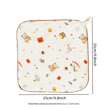 Washcloth Facecloth Baby Cotton Square Towels Handkerchief Muslin Cloth Feeding Bib Infant Wash Hand Face Wipes