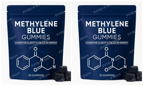 Methylene Blue Gummies 5mg, 99.9% Pure USP‑Grade, for Cognitive Support, Mental Clarity, Lifted Mood, Sharper Focus, 30/60 CT