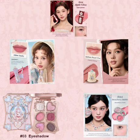 Flower Knows Makeup Kit Full Professional Makeup Gift Set Mermaid Angel Highlight Swan Lipstick 5 Piece Set