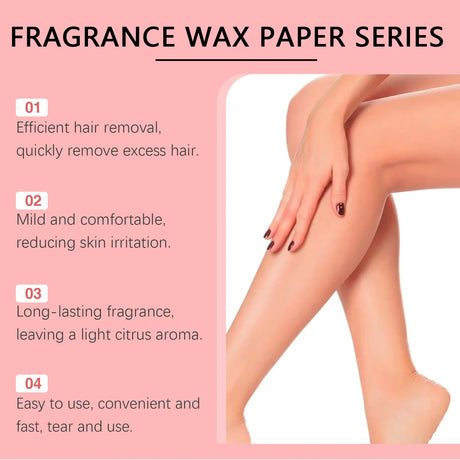OceAura Hair Removal Wax Strips for Legs and Body Hair Growth Postponement Easy Operation Non-Irritating Depilatory Wax Strips
