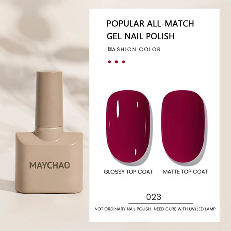 MAYCHAO Gel Nail Polish 12ML Full Coverage Base Top Coat Soak Off Gel Polish UV LED Gel Semi Permanent Varnishes Design Nail Art