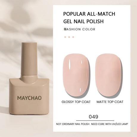 MAYCHAO Gel Nail Polish 12ML Full Coverage Base Top Coat Soak Off Gel Polish UV LED Gel Semi Permanent Varnishes Design Nail Art