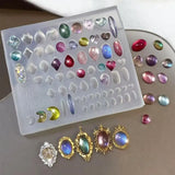 Retro Picture Frame Gem Baroque Shell Carving 3D Relief Manicure Templates Nail Art Transparent Silicone Nail Mold