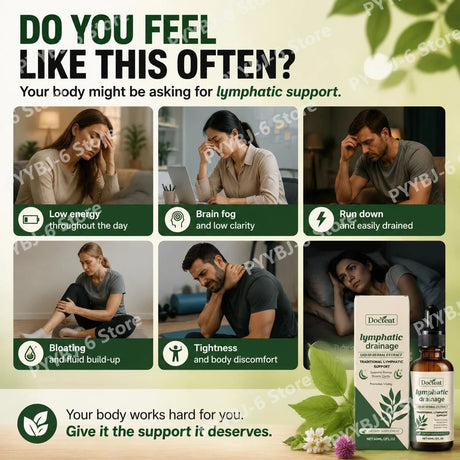 Docteat Lymphatic Drainage Liquid Herbal Extract with Boosts Clarity Supports Energy and Promotes Vitality Easy To Use 60 ML
