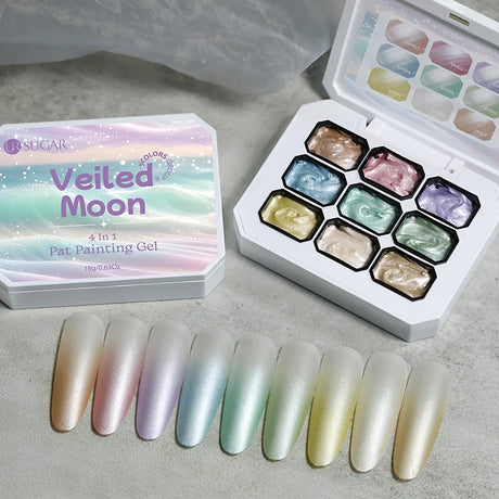 UR SUGAR 9 Colors Gradient Painting Gel Nail Art Gradient Color DIY Design Gel 4 In 1 Used For Gradient Nail Stamping Pattern