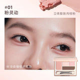 Judydoll 4 Colors Eyeshadow Palette Blush Eyeliner Eye Shadow Highlight Contour Palette Silkworm Plate Face Brighten Makeup