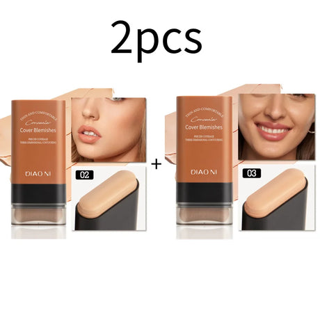 YOUNG VISION Face Contour Highlighter Stick, Dual-Ended Cream Concealer Shading Stick for Nose, Collarbone, Natural 3D Makeup