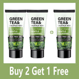 Men's Facial Wash 60g - Green Tea & Salicylic Acid, Deep Cleansing, Oil Control, Tea Tree & Charcoal, For Men