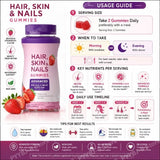 Biotin Gummie Strawberry Flavor with 6000Mcg Biotin & Vitamin Support Healthy Hair Skin and Nails 80pcs Nutritional Supplement