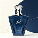 Afnan Turathi Men EDP Perfume Luxury Arab Design Glossy Deep Blue Bottle Rich Oriental Woody Scent Holiday Birthday Gift For Him