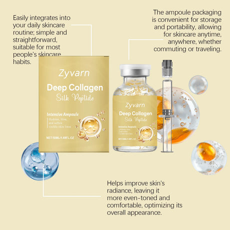 Korean Skincare Collagen Silk Peptide Intensive Lifting Ampoule Skin Elasticity Hydrating Barrier Repair Anti-Oxidant Face Serum