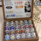 High-End Nail Art Set, 24 Colors Moonlight Mirror Powder Kit, Ultra-Fine Glitter, Japanese Style, Perfect for All Occasions