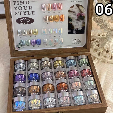 High-End Nail Art Set, 24 Colors Moonlight Mirror Powder Kit, Ultra-Fine Glitter, Japanese Style, Perfect for All Occasions