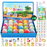 Bath Bombs for Kids with Toy Inside, 24 Pcs Natural and Organic Bubble Bath Bombs with Glow-in-The-Dark Surprise Inside