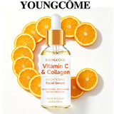 Facial Serum, YOUNGCOME Vitamin C & Collagen Hydrating Facial Serum, Lightweight Daily Moisturizing Serum with Nourishing Formul