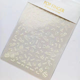 Sliver Bronzing 3D Christmas Nail Art Decoration Sticker Sparkly White Colorful Glitter Geometry Snowflake Winter Slider Foil