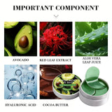 Rich Avocado Eye Mask Hyaluronic Acid Cocoa Butter Blend. Targets Dark Circles Puffy Eyes Wrinkles. Watericelevin 90g.