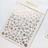 Sliver Bronzing 3D Christmas Nail Art Decoration Sticker Sparkly White Colorful Glitter Geometry Snowflake Winter Slider Foil
