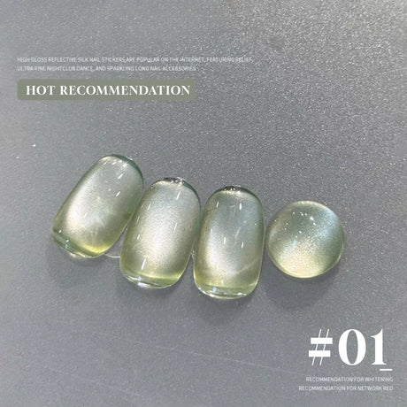 MN 1-20pcs 12ML Pink Gold Cat Eye Ocean Bubble Glass Beads Cat Eye Gel Nail Polish Blue Nails UV Light Nails Green Nails