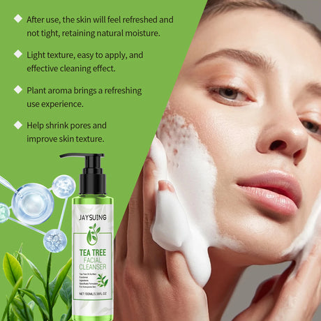 Tea Tree Cleansing Gel Exfoliation Remove Facial Dirt Preventing Blackheads Relieve Skin Sensitivity Moisturizing Face Cleanser