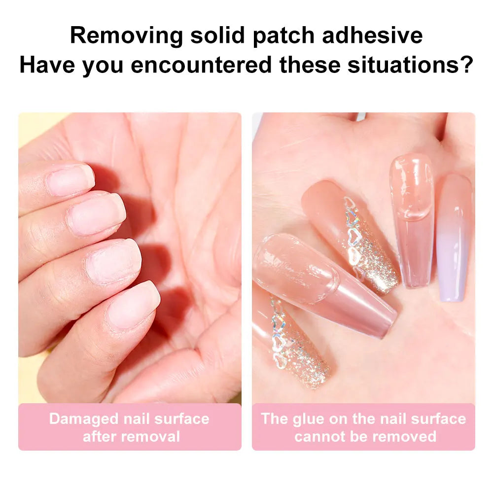 LIMEGIRL 60ml Nail Remover Gel Remover Nail Liquid Easy Soften Remove Fake Nails Solid Adhesive Press-On Nail Gel Remover Tool