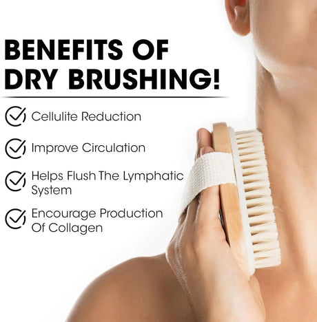 Body Dry Brush, Hard Shower Brush, Exfoliator, Male and Female Bath Tool, Used for Wet or Dry Brushing, Long Handle