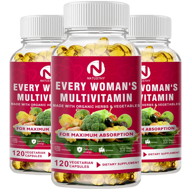 Daily Women's Multivitamin - Super Vitamins (A B C D E K) + Iron + Zinc + Organic Non-GMO Ingredients - Women's Multivitamin