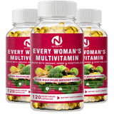 Daily Women's Multivitamin - Super Vitamins (A B C D E K) + Iron + Zinc + Organic Non-GMO Ingredients - Women's Multivitamin