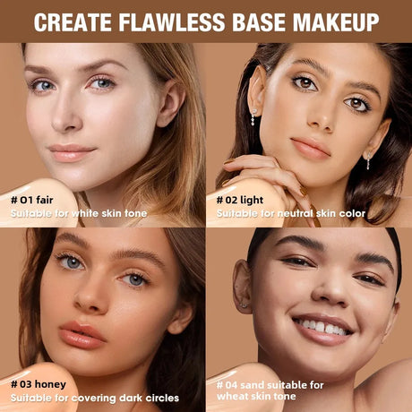 Waterproof Matte Concealer Cream Lightweight Foundation Makeup Base Full Coverage For Face And Dark Circles