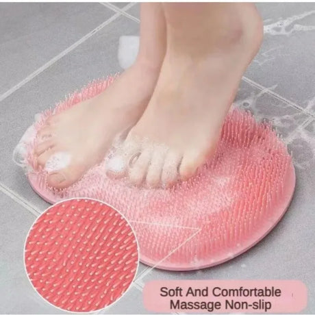 Multifunctional Bathroom Back Scrub Brush Silicone Reusable Non-Slip Shower Back Scraper Foot Massage Cleaner Bathroom Tool