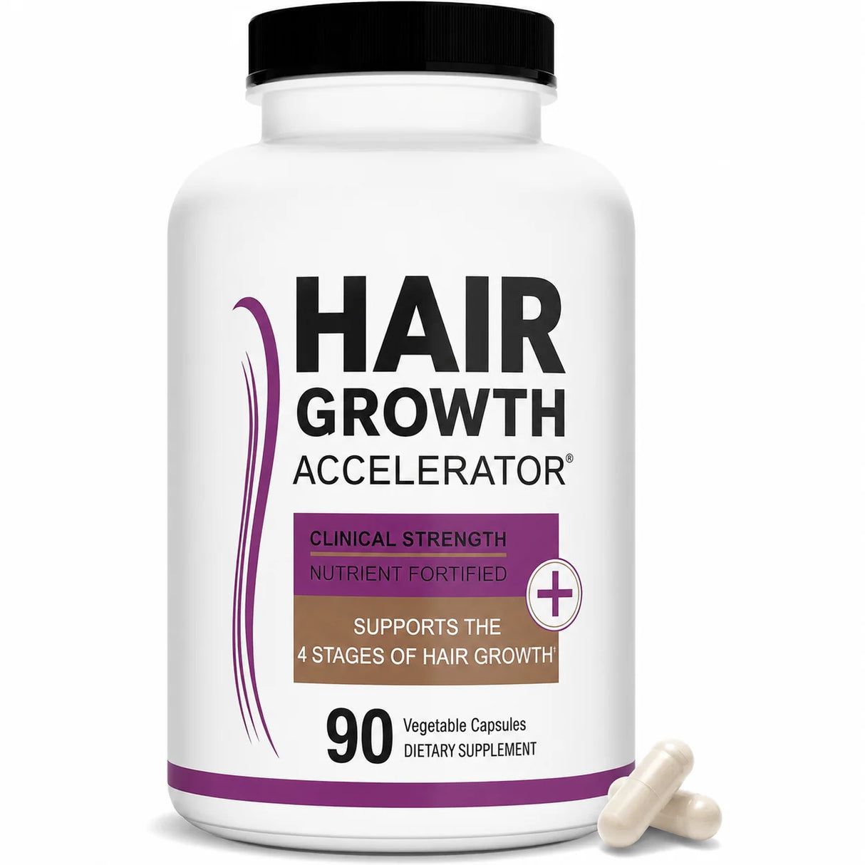 Lustriva Hair Growth Vitamins with Biotin, Marine Collagen, Saw Palmetto, Ashwagandha, Horsetail & Zinc – Thicker Hair, 90 Caps