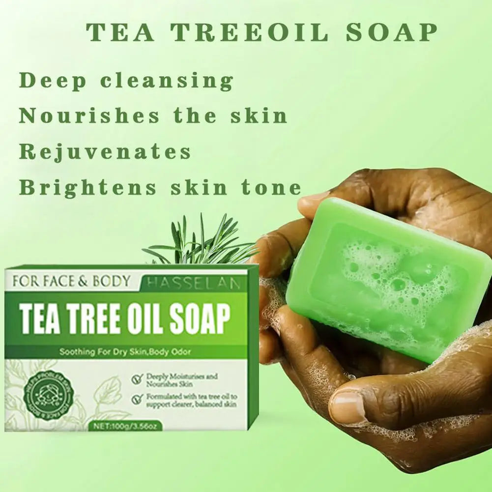 1/2/3pcs Tea Tree Soap,Relief Soap Bar, Moisturizing Exfoliate Relieve Cleansing Soap, Natural Bath Soap for Body and Face