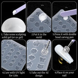 3D Silicone Gel Nail Art Molds Lovely Animals Stars Shapes DIY Resin Button Charms Nail Art Decoration Manicure Tool Supplies