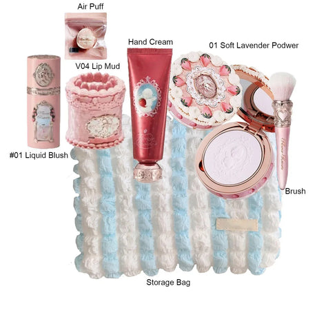 Flower Knows Strawberry Cupid Collection Makeup Kit Full Professional Face Palette Blush Eyeshadow Lip Cream Solid Perfume Sets
