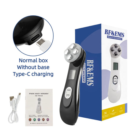 5 In 1 Home Facial Beauty Device Mesotherapy Electroporation RF Radio Frequency Facial LED Photon Skin Care Beauty Device Face Lifting Tighten