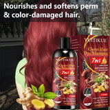 YUITIKUE 100ml Claret Hair Dye Shampoo, 7IN 1 Quick Coloring, Moisturizing Care with Natural Ingredients for Shiny, Healthy Hair
