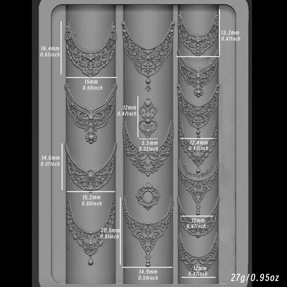 1Pcs 3D Lace Rose Silicone Nail Art Molds Hollow French Checkered Charms Nails Templates DIY Sexy Elegant Laces Manicure Mold Tr