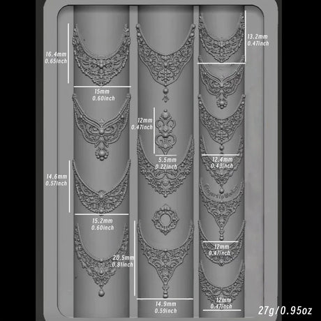 1Pcs 3D Lace Rose Silicone Nail Art Molds Hollow French Checkered Charms Nails Templates DIY Sexy Elegant Laces Manicure Mold Tr