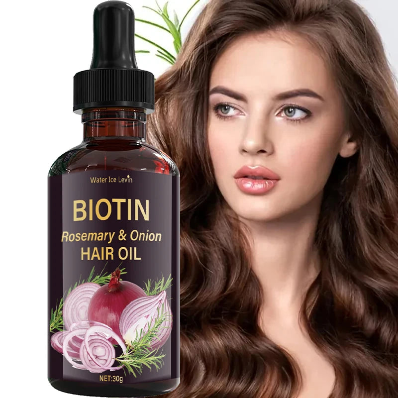 Rosemary & Onion Hair Oil with Biotin Complex - Nourishing Formula for Softer Hair - Heat Styling Support