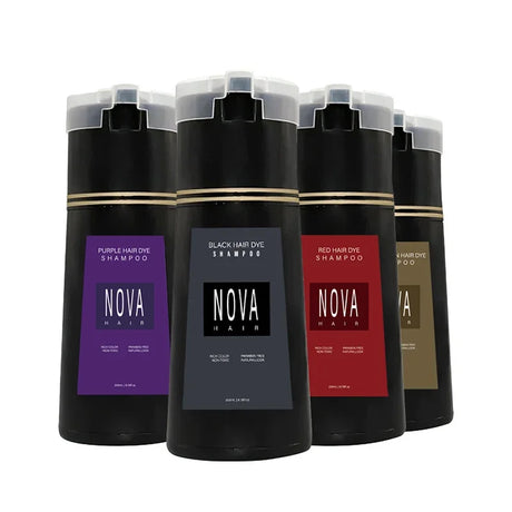 200ml Nova Hair Dye Shampoo 3-in-1 Hair Coloring Shampoo Instant Dye Shampoo Men Women Natural Fast White Hair Dyed Black Hair