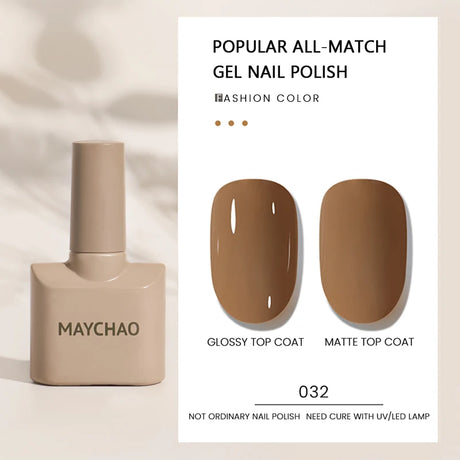 MAYCHAO Gel Nail Polish 12ML Full Coverage Base Top Coat Soak Off Gel Polish UV LED Gel Semi Permanent Varnishes Design Nail Art