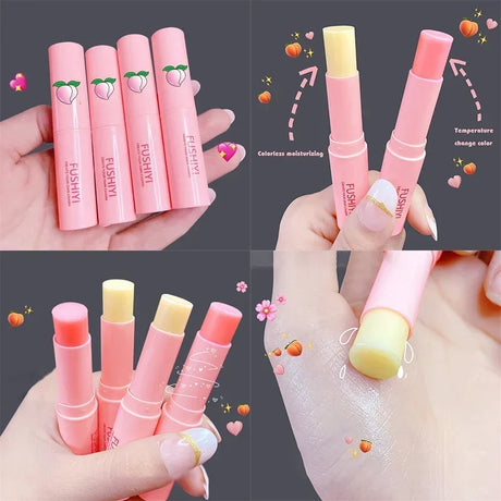 Colorless Vitality Color Lip Balm Change Lipstick Peach Girl Moisturizing Long Lasting Lip Gloss Makeup Care Repair Lip Mask