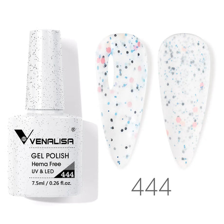 VIP5 Venalisa Nail Gel Polish Jelly Color HEMA/TPO FREE Nude Pink Semi Permanent Soak Off UVLED Gel Polish Sparkle Gel Varnish