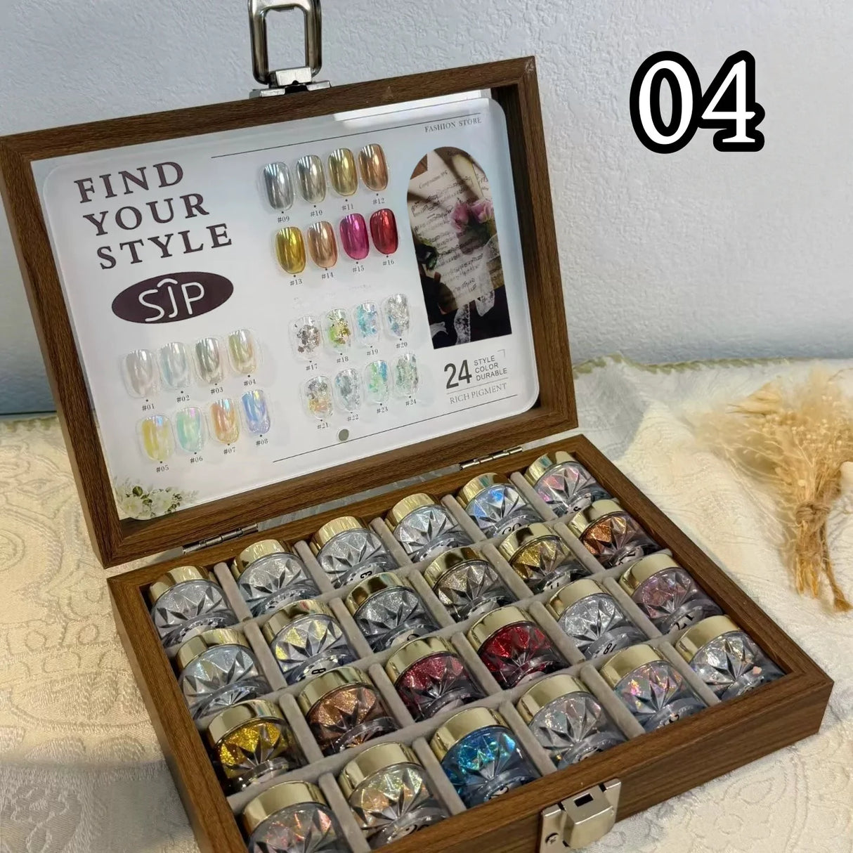 High-End Nail Art Set, 24 Colors Moonlight Mirror Powder Kit, Ultra-Fine Glitter, Japanese Style, Perfect for All Occasions