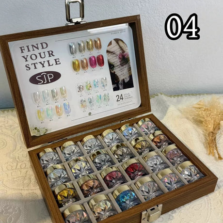 High-End Nail Art Set, 24 Colors Moonlight Mirror Powder Kit, Ultra-Fine Glitter, Japanese Style, Perfect for All Occasions