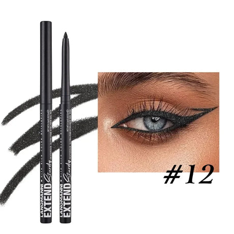 12-Color Fashion Eyeliner Pencil Smokey Punk Style Eye Liner Pen