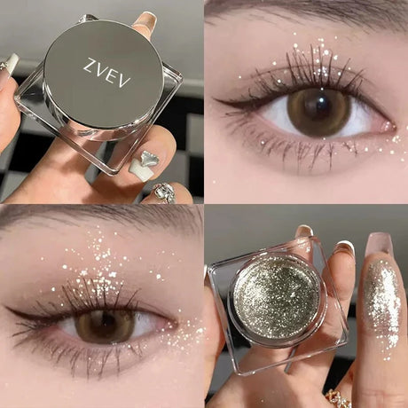 Diamond Glitter Eyeshadow Brighten Eyes Make Up Waterproof Shimmer Palette Monochrome Eye Shadow Pigmented Highlighter Cosmetics