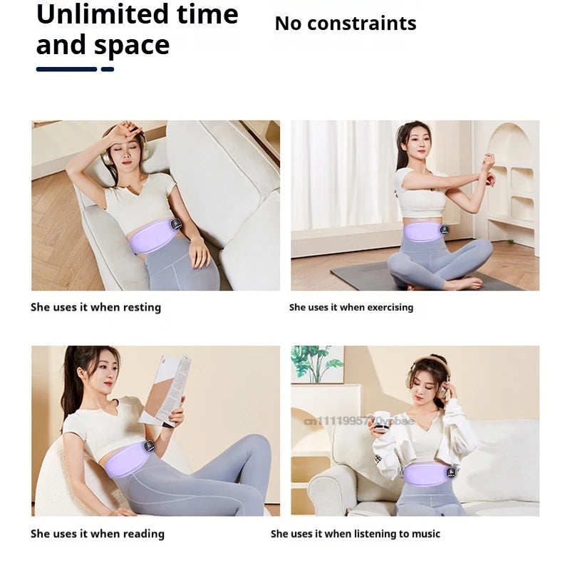 Smart Rechargeable Waist Trainer with Heat & EMS Massage Portable Abdominal Warmer Belt for Women’s Body Sculpting and Wellness