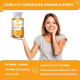 Vitakit Vitamin C 1000mg with Zinc 20mg 120 Capsules Vitamin Dietery Supplement | Non-GMO & Gluten Free Vegan