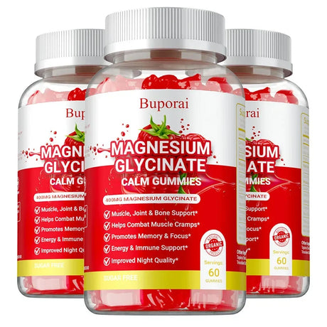 Magnesium Glycinate Gummies - Improve Sleep, Promote Physical and Mental Relaxation, and Reduce Leg Cramps and Muscle Pain